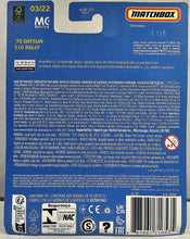 Load image into Gallery viewer, Matchbox Collectors Red and White 70 Datsun 510 Rally 2023