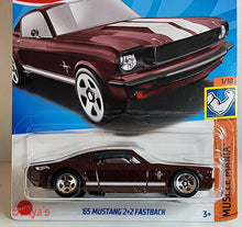 Load image into Gallery viewer, Hot Wheels Maroon 65 Mustang 2+2 Fastback 2023
