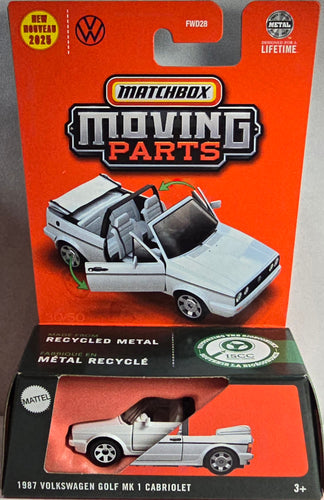 Matchbox 1987 Volkswagen Golf MK I Cabriolet toy car in packaging