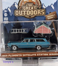Load image into Gallery viewer, Greenlight 1969 Plymouth Satellite Station Wagon The Great Outdoors 2022

