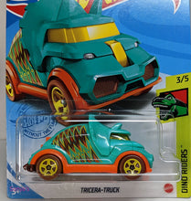 Load image into Gallery viewer, Hot Wheels Turquoise Tricera-Truck 2021
