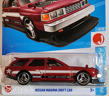 Load image into Gallery viewer, Hot Wheels Red Nissan Maxima Drift Car 2022
