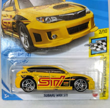 Load image into Gallery viewer, Hot Wheels Subaru WRX STI yellow closeup
